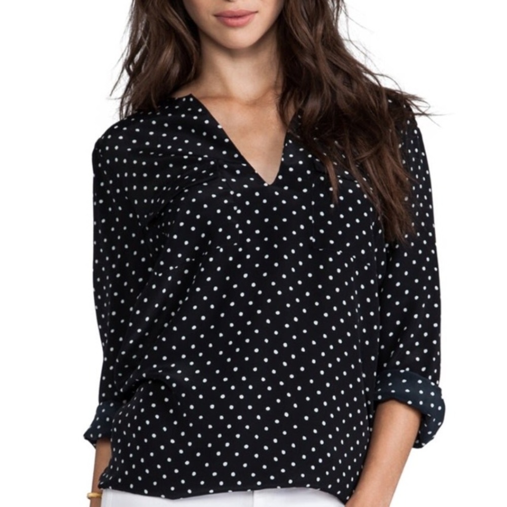 Joie | Polkadot Silk Blouse - Picture 8 of 16